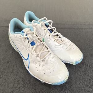 Nike Alpha Huarache 4 Keystone White Blue Barely Volt DJ6524-102 Mens Sz 10.5